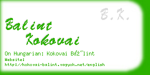 balint kokovai business card